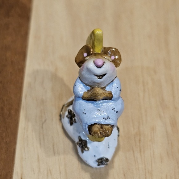 Wee Forest Folk M-210 Heavenly Slumber Retired Signed AP, No WFF Box 1995 Blue - Picture 5 of 13